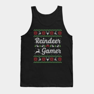 Ugly Christmas Sweater Reindeer Gamer Tank Top